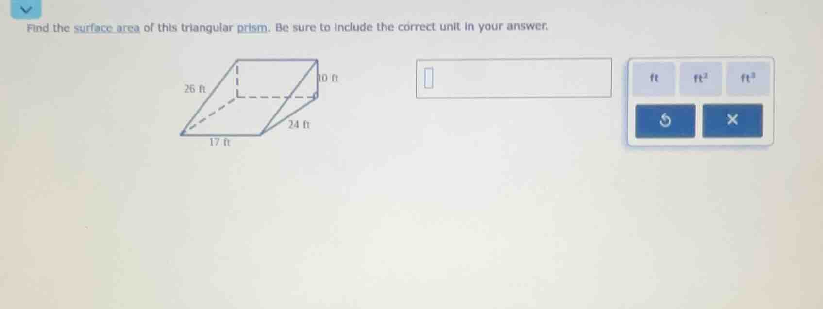 find the surface area of this triangular prism. be sure to include the …
