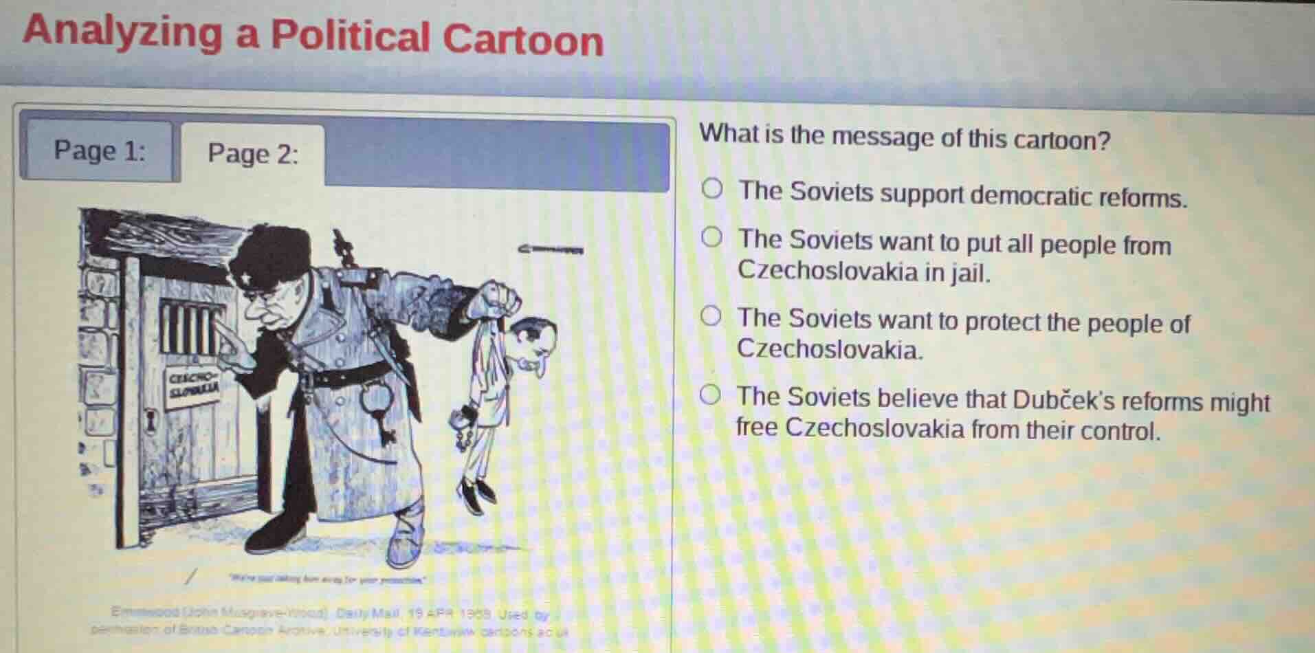 analyzing a political cartoon page 1: page 2: what is the message of th…