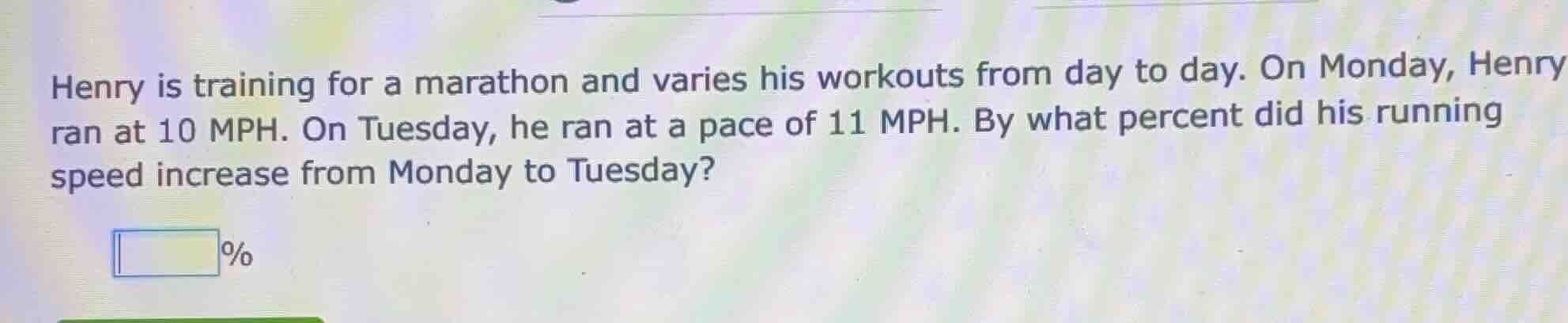 henry is training for a marathon and varies his workouts from day to da…