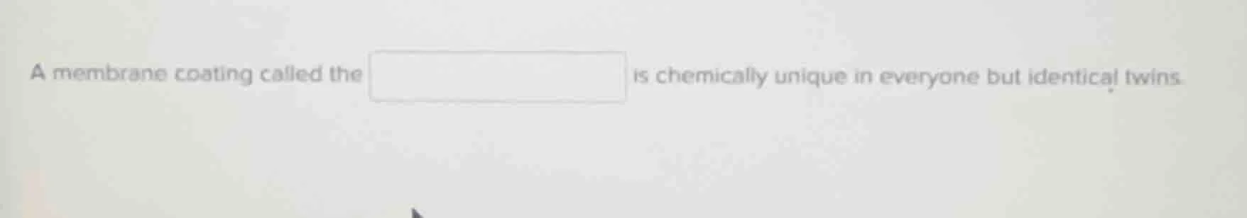 a membrane coating called the is chemically unique in everyone but iden…