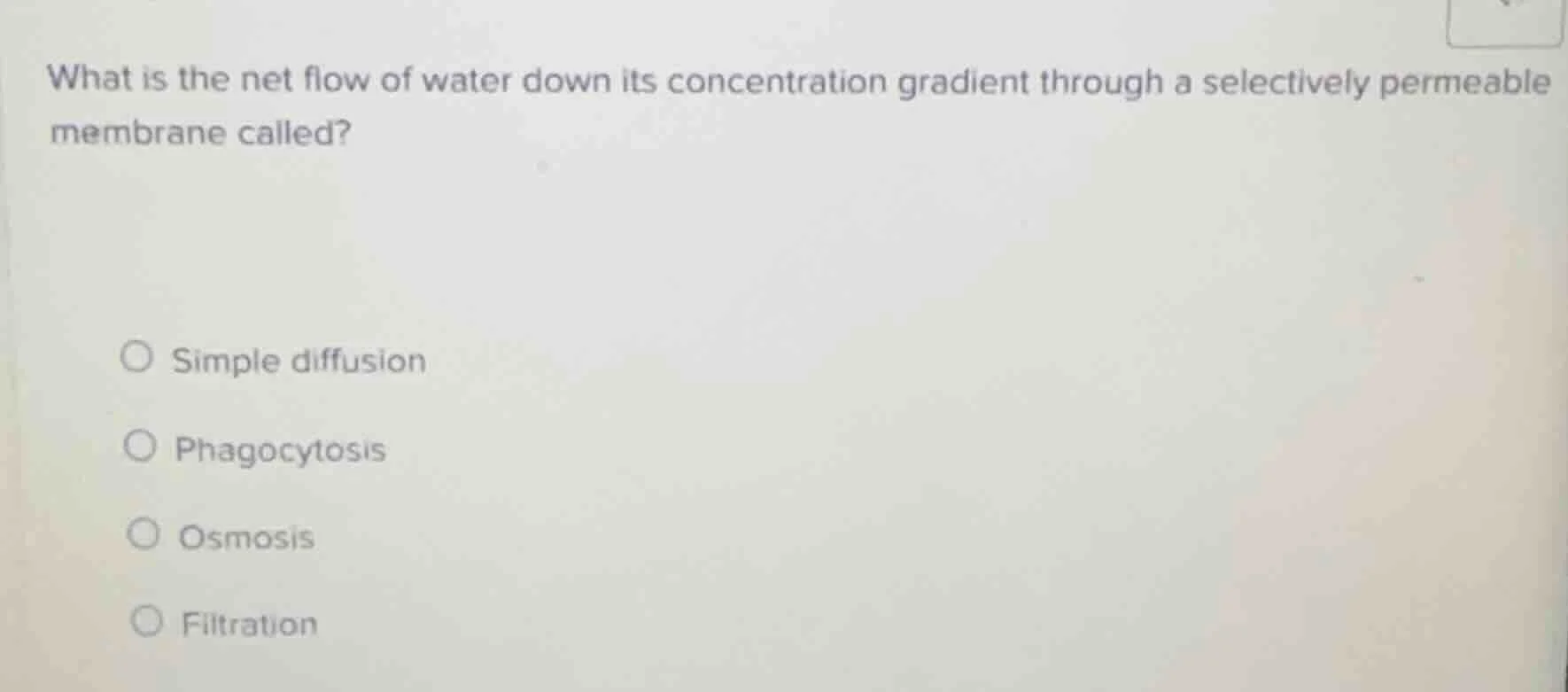 what is the net flow of water down its concentration gradient through a…