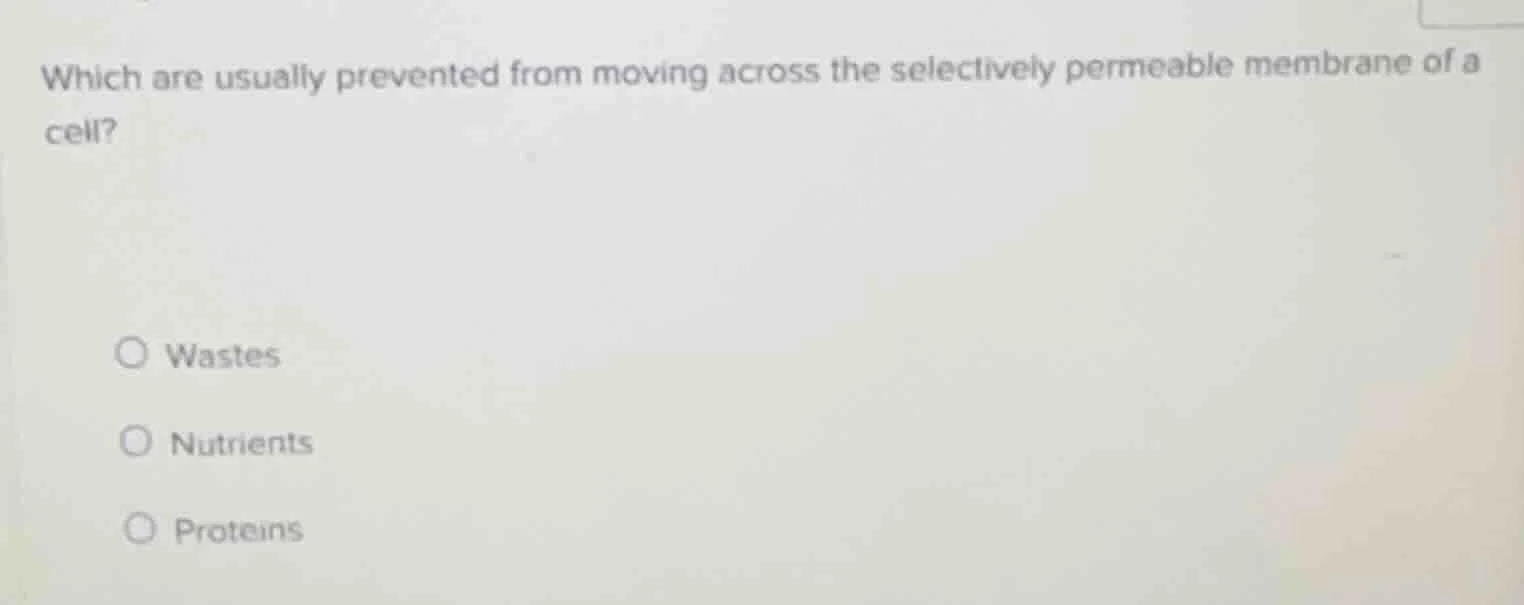 which are usually prevented from moving across the selectively permeabl…