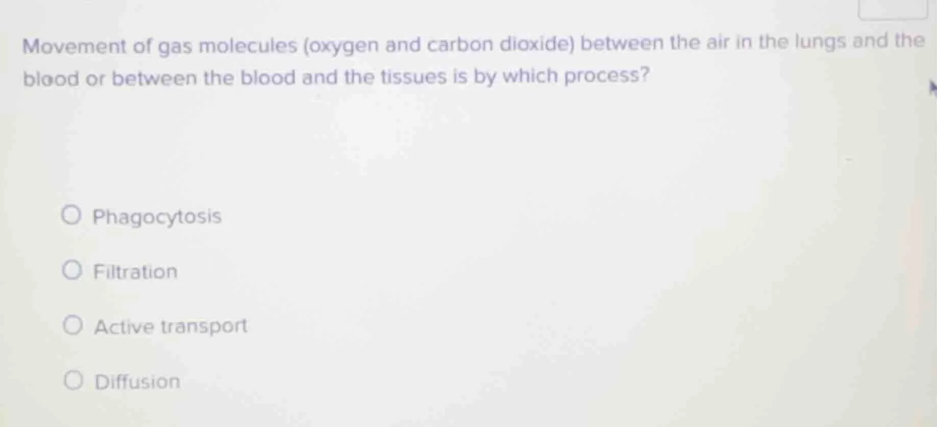 movement of gas molecules (oxygen and carbon dioxide) between the air i…