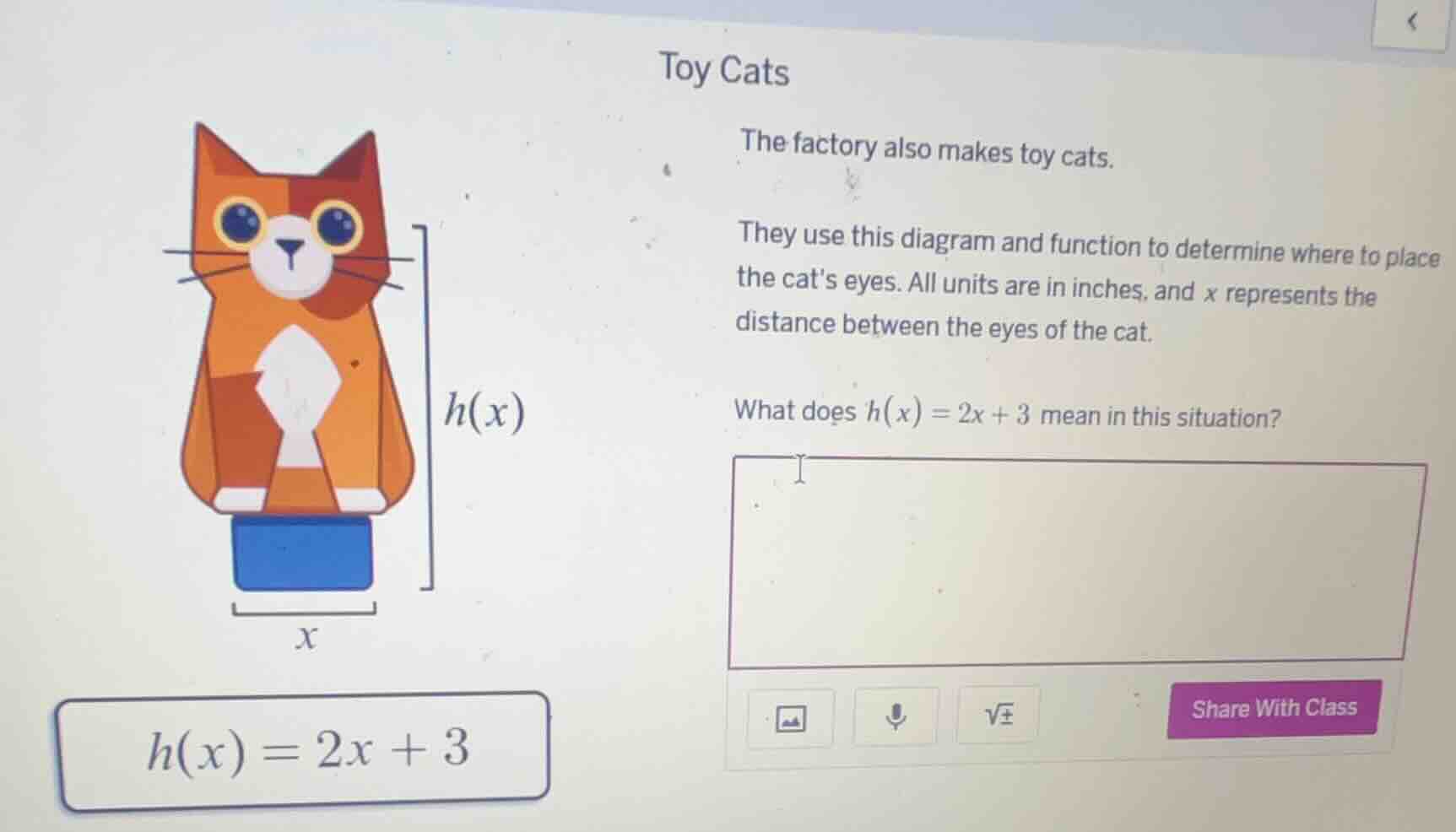 toy cats the factory also makes toy cats. they use this diagram and fun…