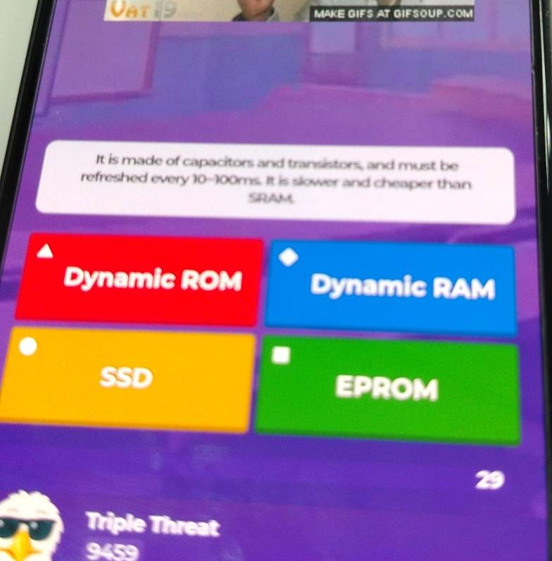 it is made of capacitors and transistors, and must be refreshed every 1…