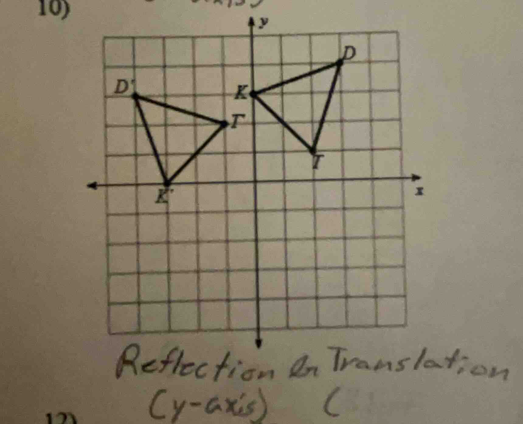 10) reflection on translation (y - axis) (