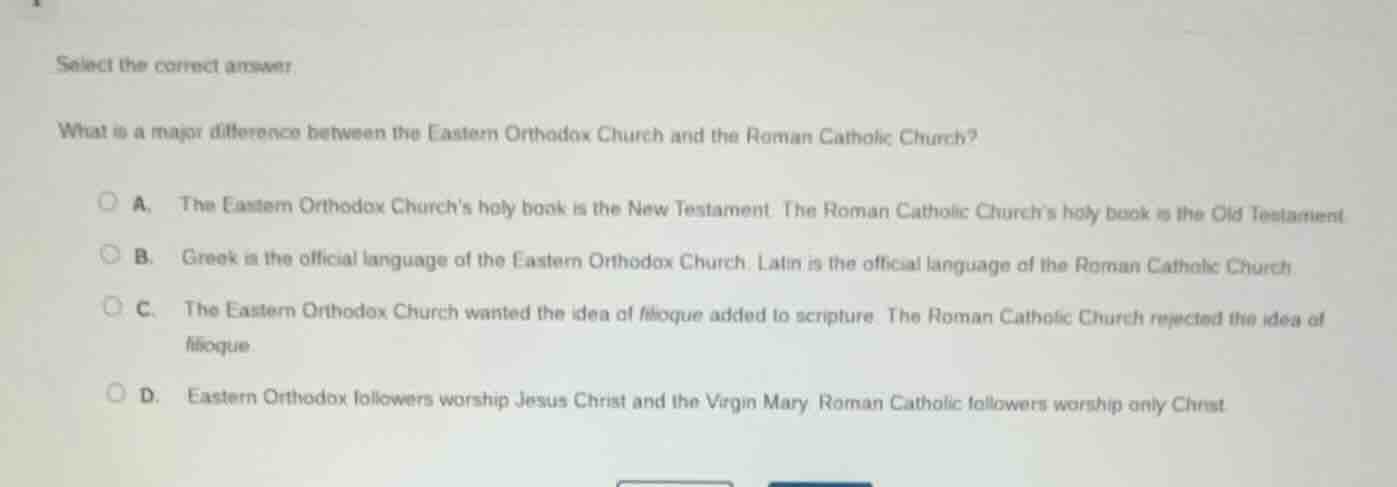 select the correct answer. what is a major difference between the easte…