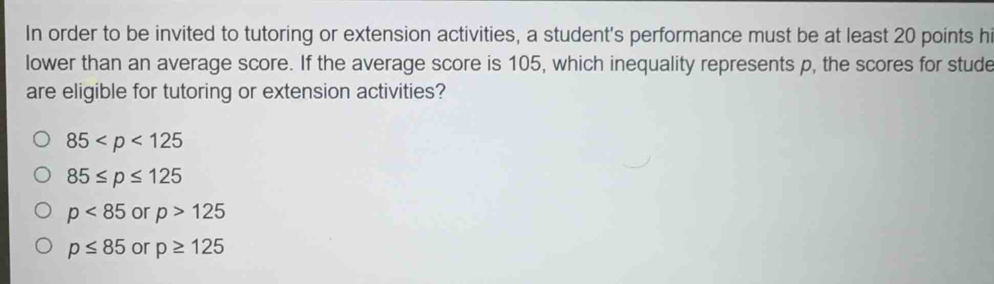 in order to be invited to tutoring or extension activities, a students …