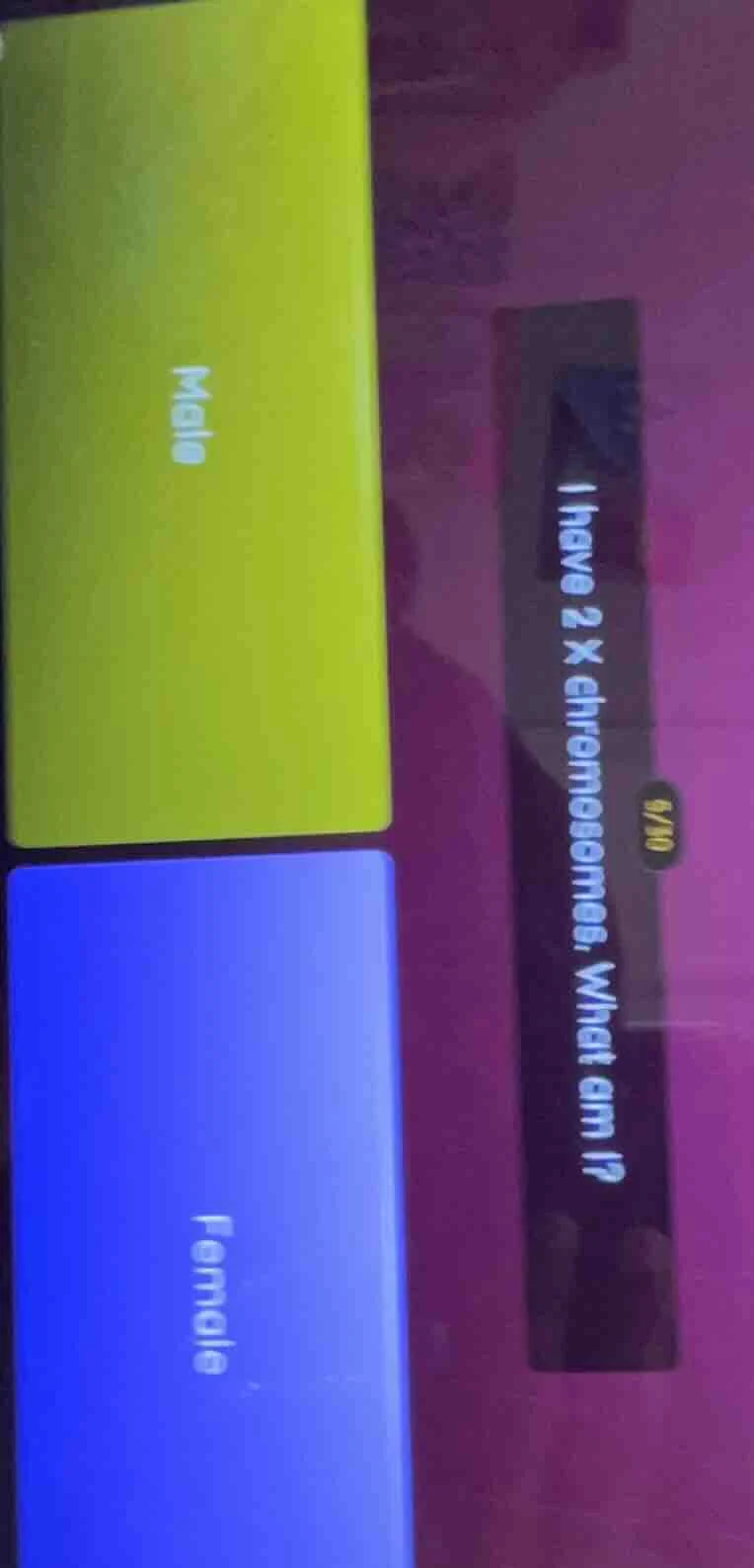 i have 2 x chromosomes. what am i? male female