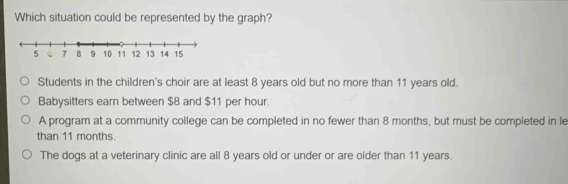 which situation could be represented by the graph? students in the chil…