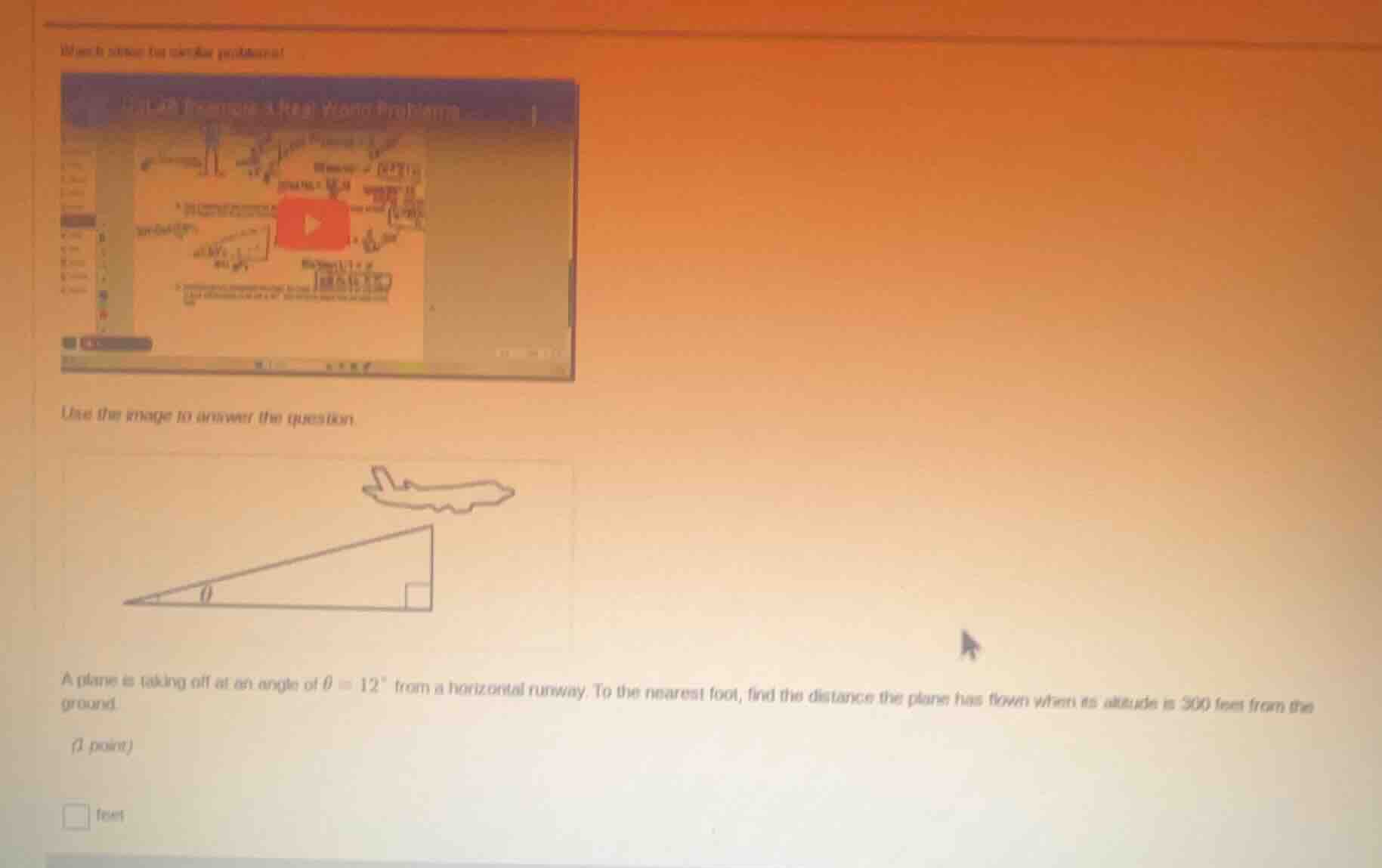 use the image to answer the question. a plane is taking off at an angle…