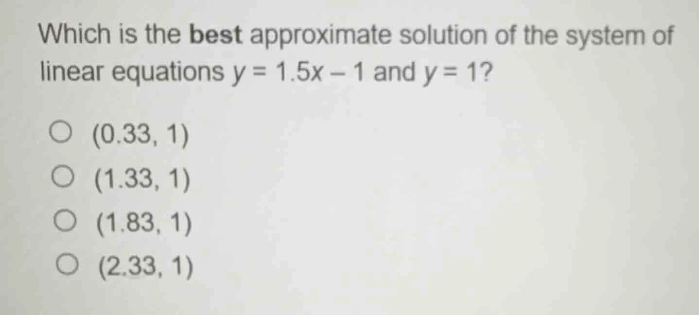 which is the best approximate solution of the system of linear equation…
