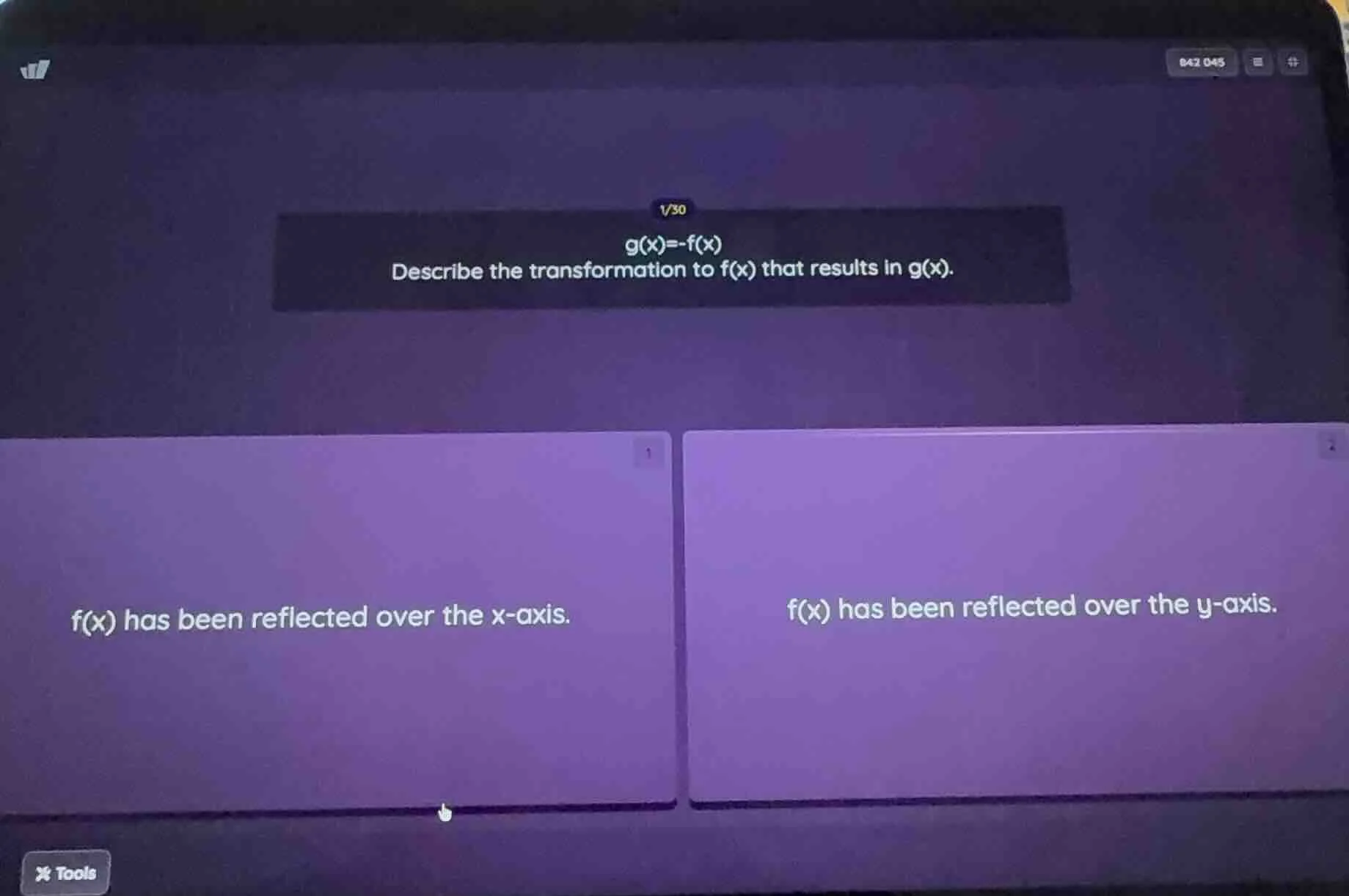 g(x)=-f(x) describe the transformation to f(x) that results in g(x). 1 …