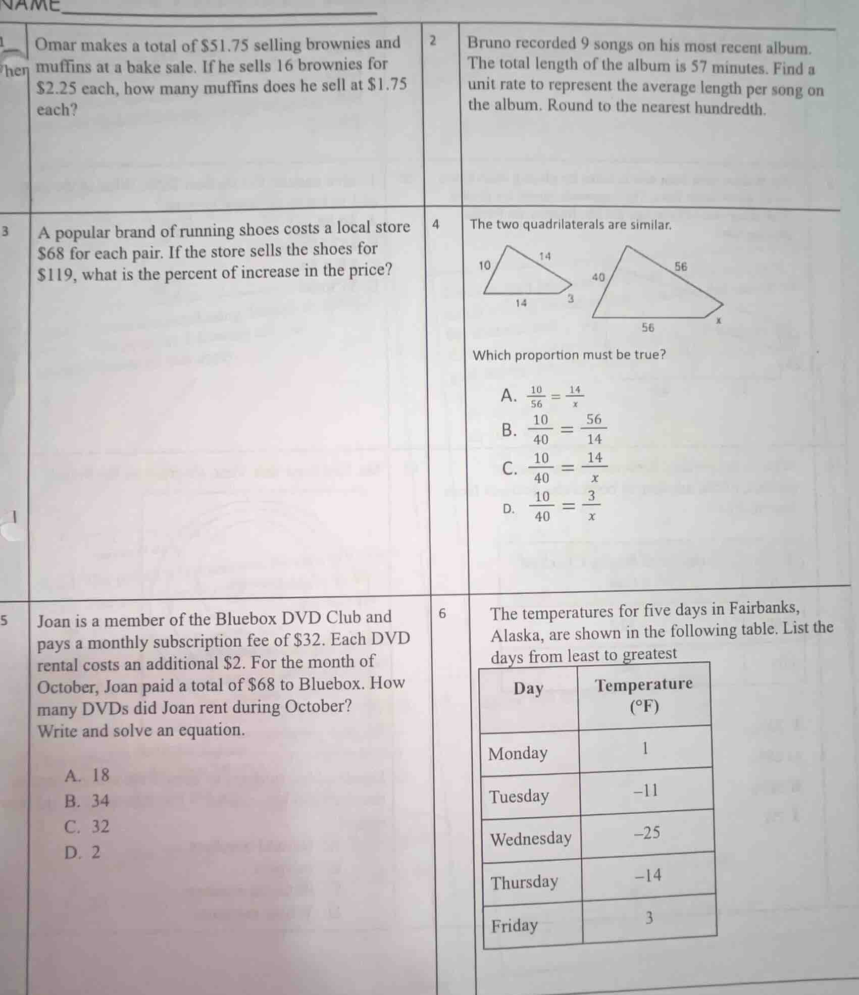 1 omar makes a total of $51.75 selling brownies and muffins at a bake s…