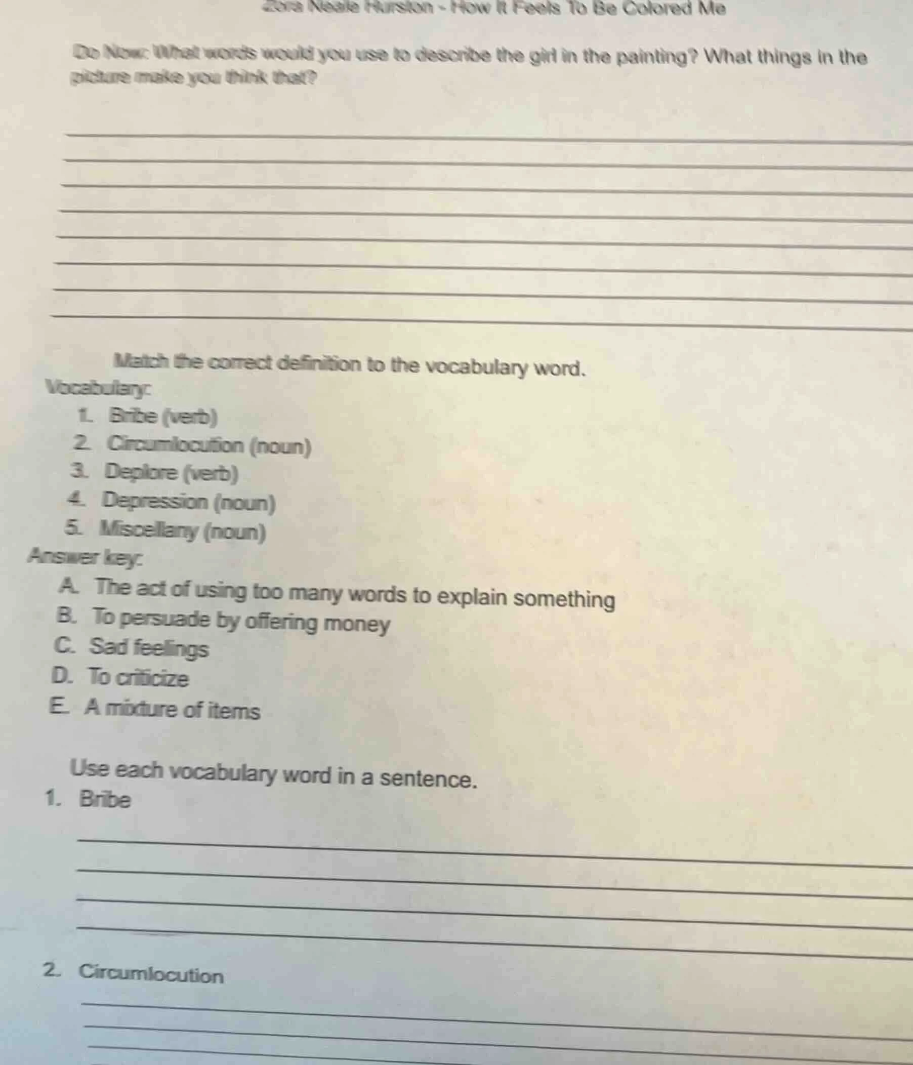 zora neale hurston - how it feels to be colored me do now: what words w…