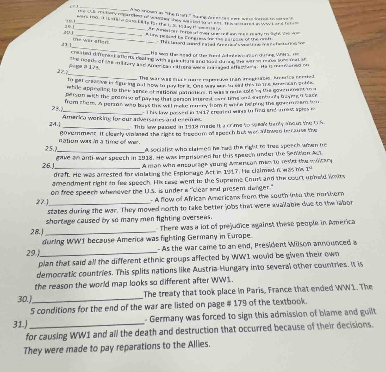 17.) ____________ also known as \the draft.\ young american men were fo…