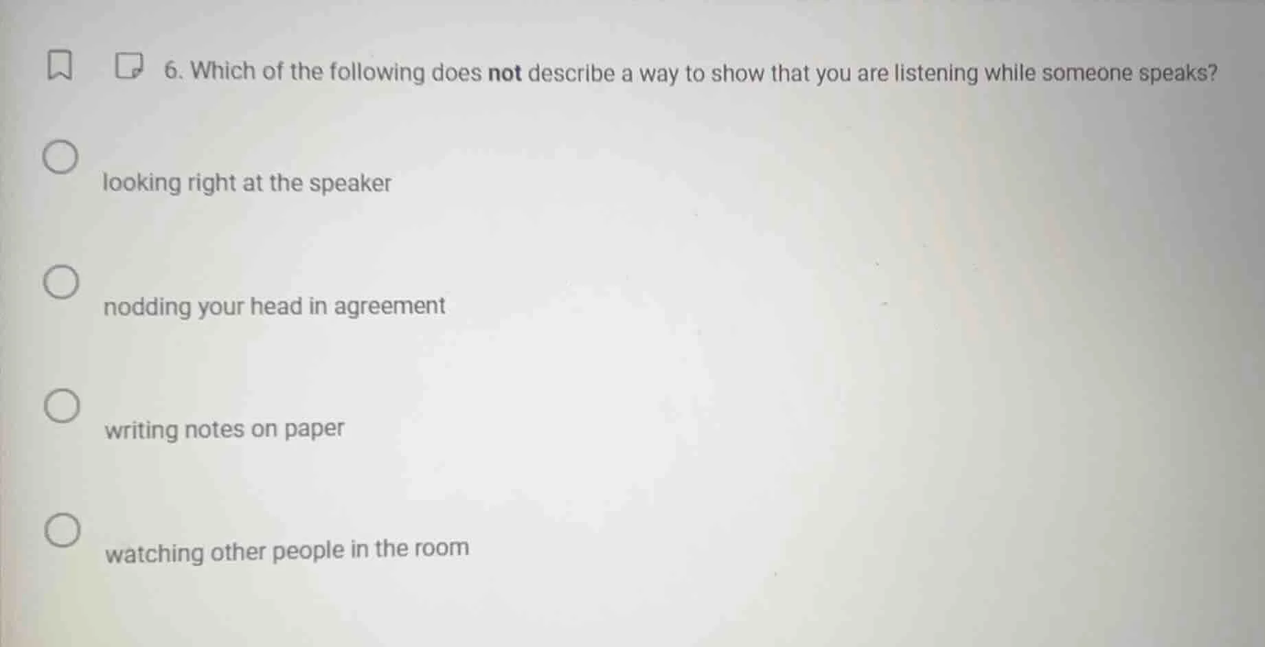 6. which of the following does not describe a way to show that you are …