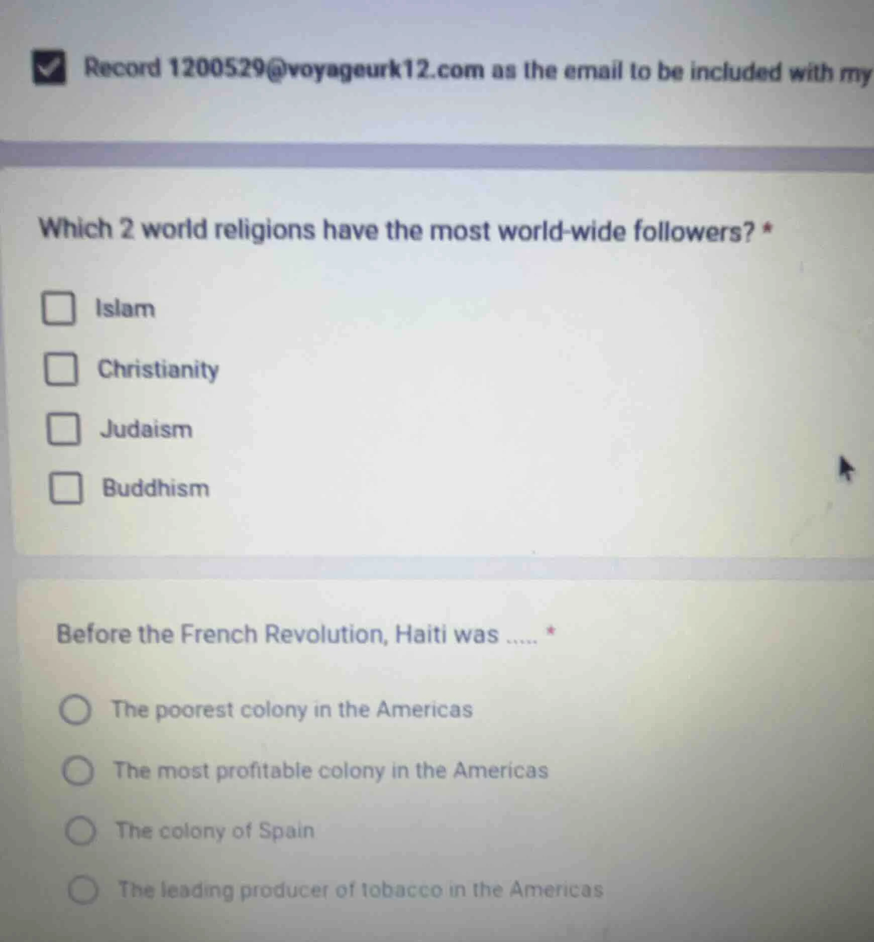 which 2 world religions have the most world - wide followers? islam chr…