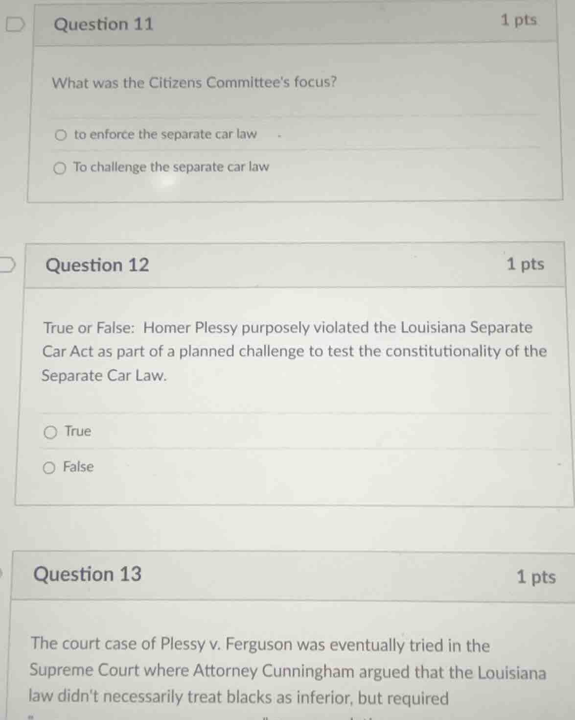 question 11 what was the citizens committees focus? ○ to enforce the se…