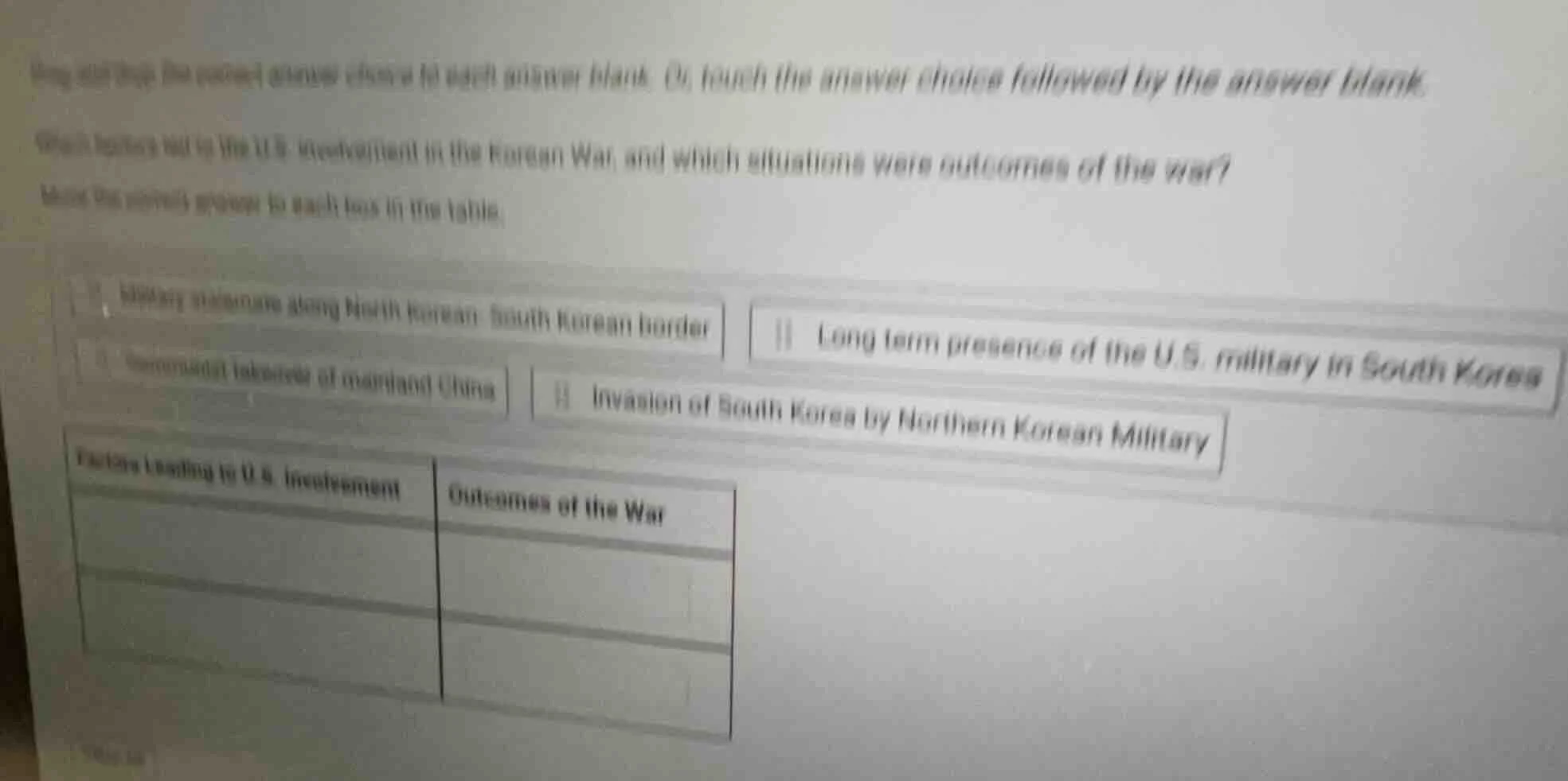 drag and drop the correct answer choice to each answer blank. or touch …