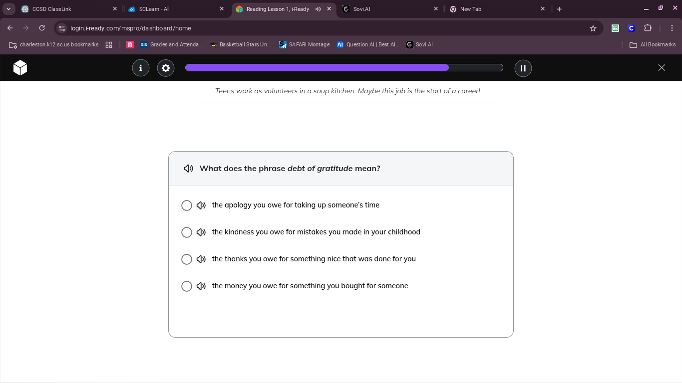 teens work as volunteers in a soup kitchen. maybe this job is the start…