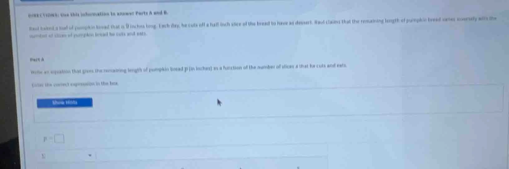 directions: use this information to answer parts a and b. raul baked a …