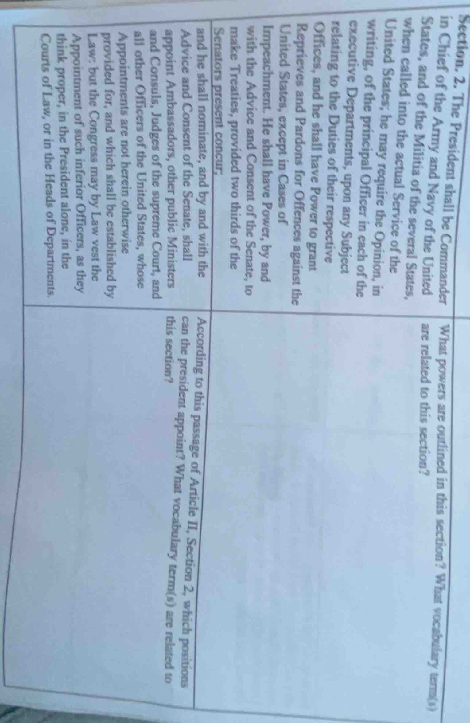 section 2. the president shall be commander in chief of the army and na…