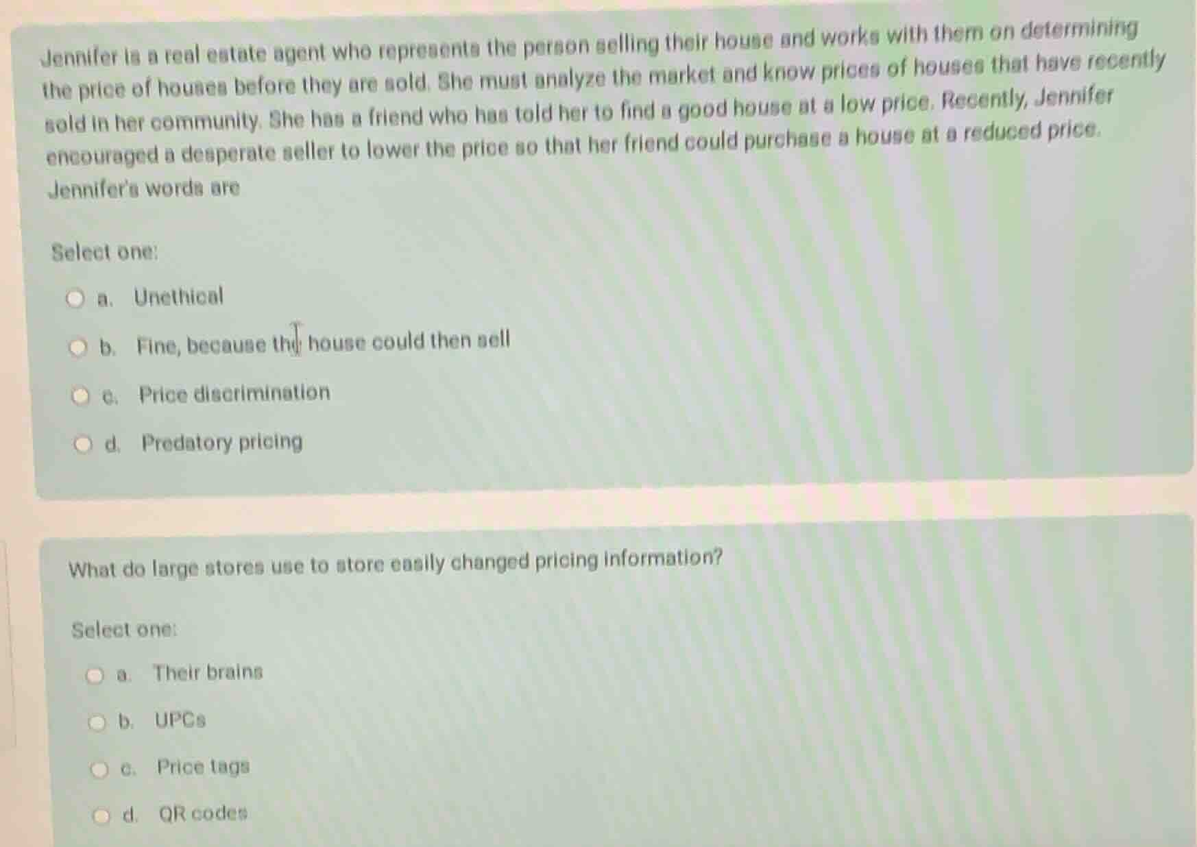 jennifer is a real estate agent who represents the person selling their…