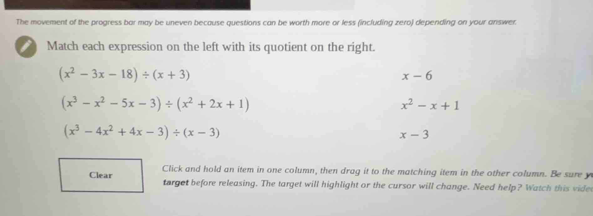 the movement of the progress bar may be uneven because questions can be…