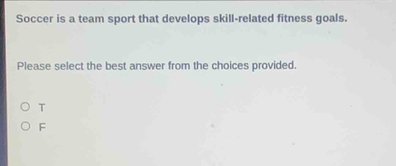 soccer is a team sport that develops skill - related fitness goals. ple…