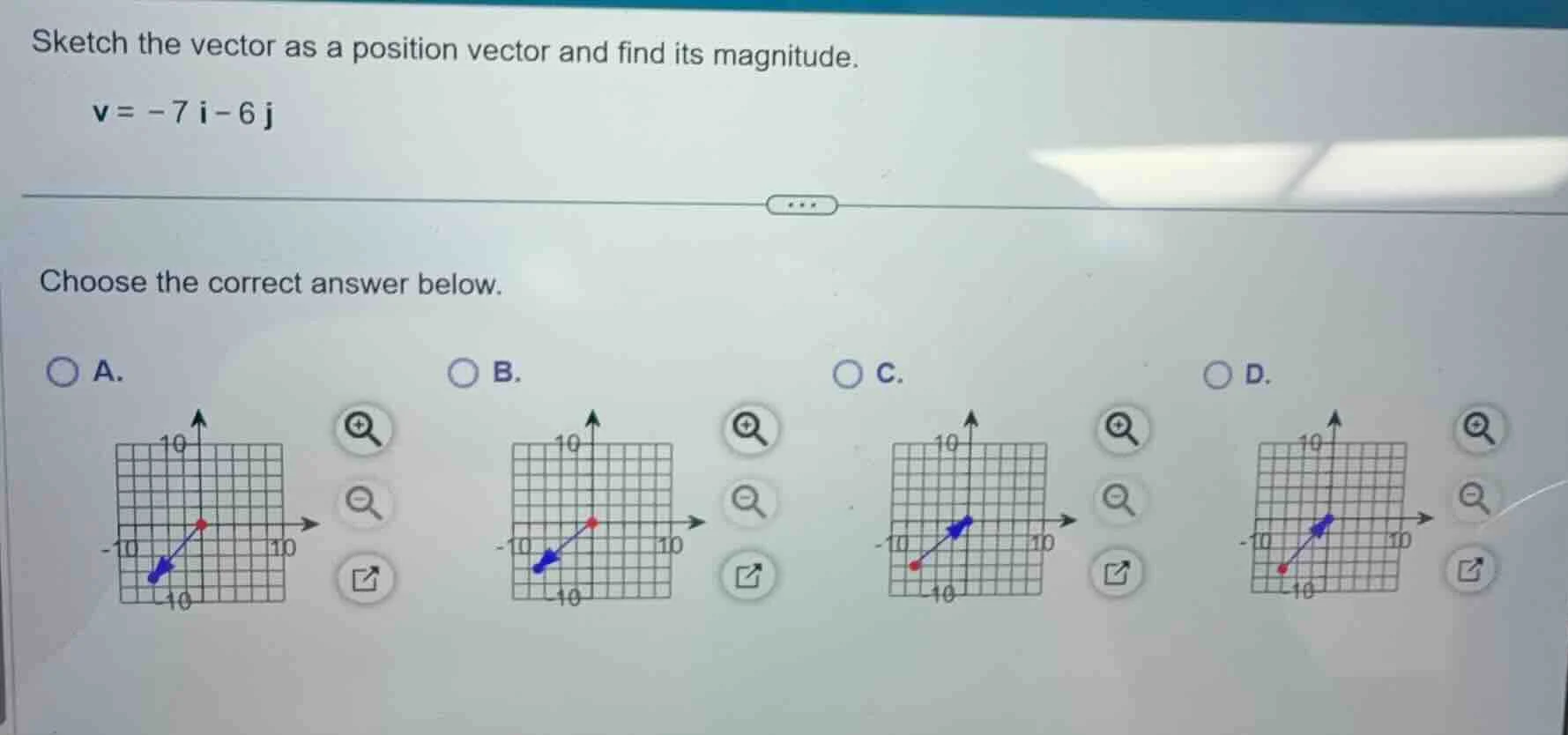 sketch the vector as a position vector and find its magnitude. \\( \\ma…