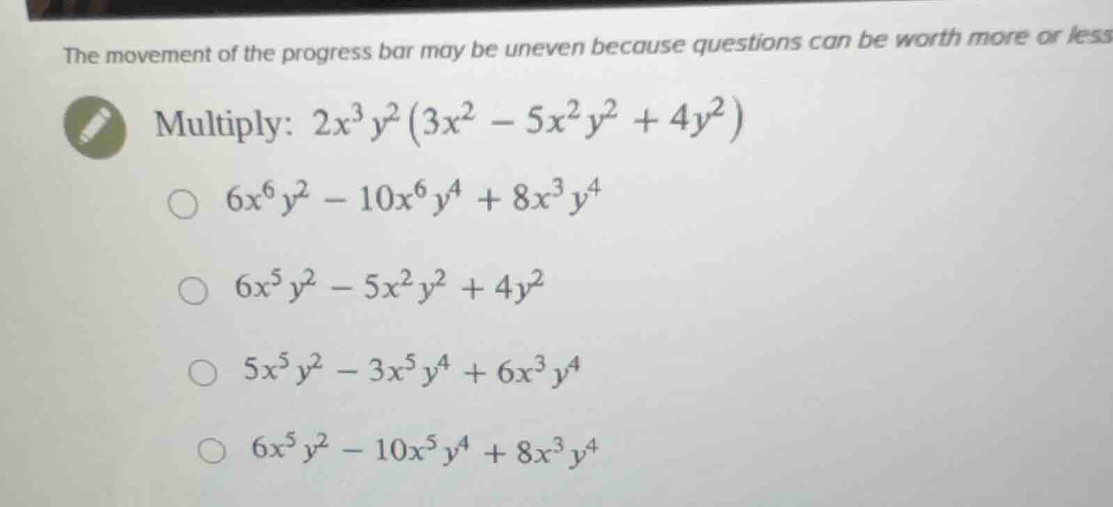 the movement of the progress bar may be uneven because questions can be…
