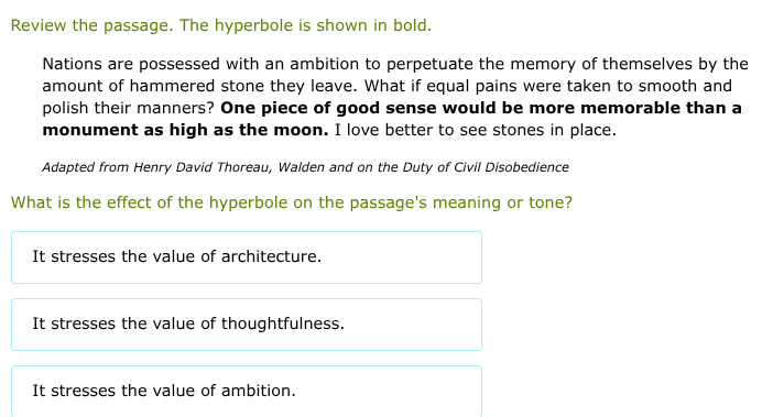review the passage. the hyperbole is shown in bold. nations are possess…