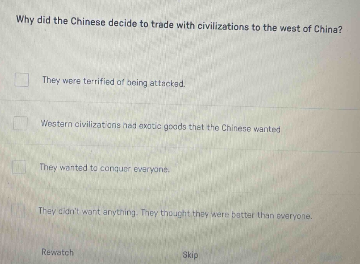 why did the chinese decide to trade with civilizations to the west of c…
