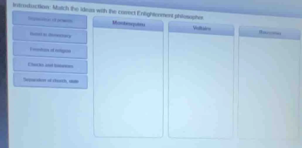 introduction: match the ideas with the correct enlightenment philosophe…