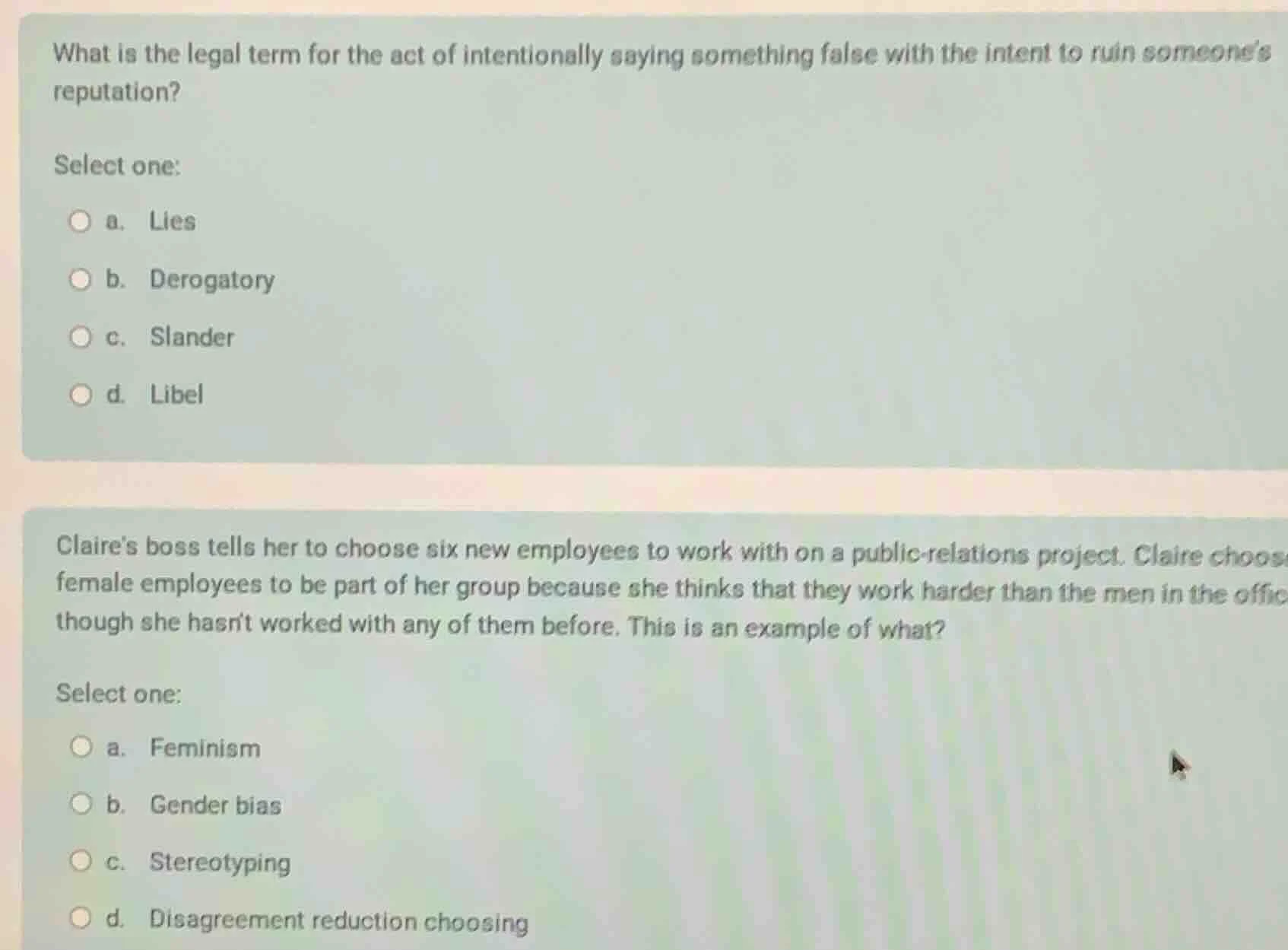 what is the legal term for the act of intentionally saying something fa…