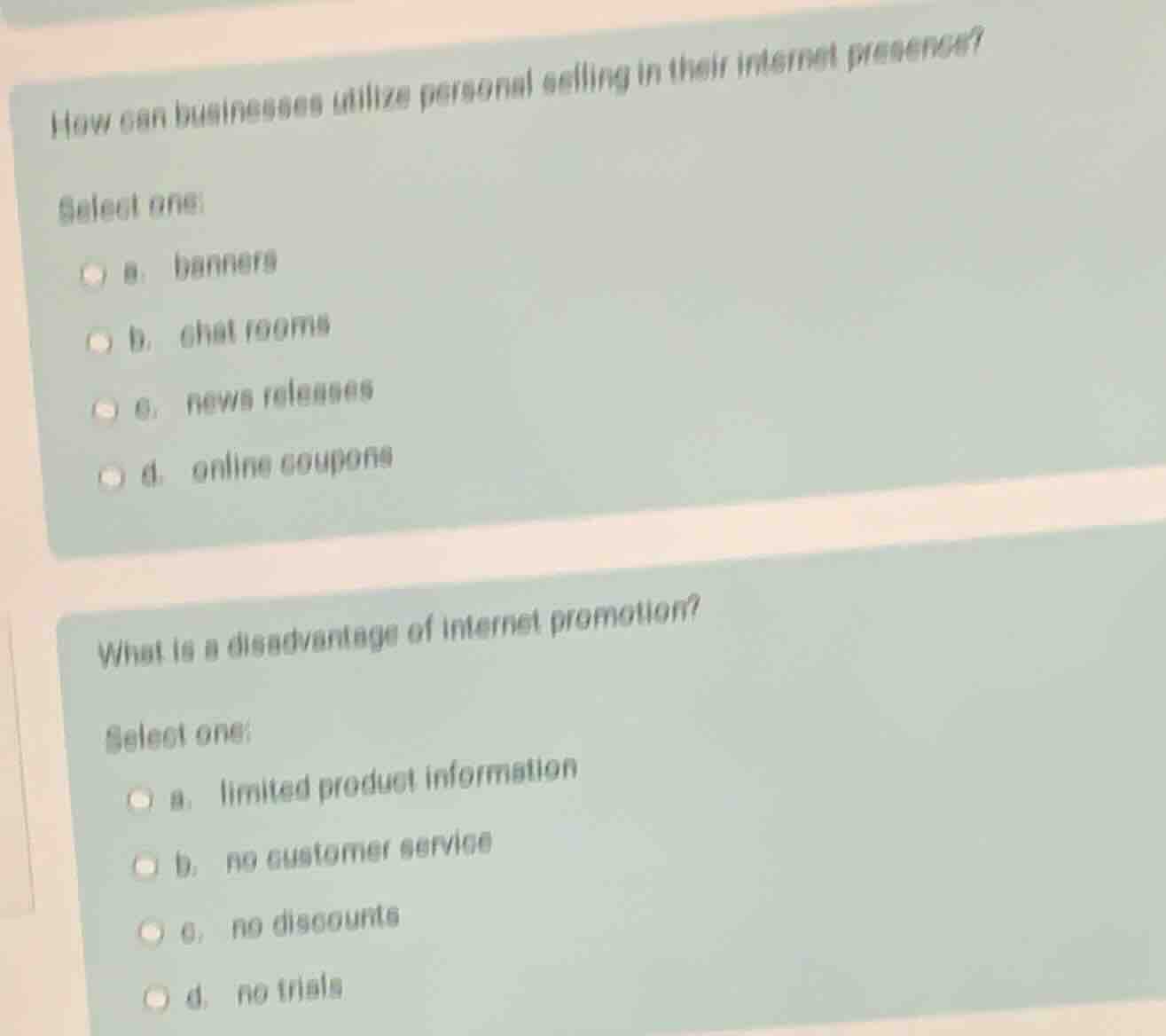 how can businesses utilize personal selling in their internet presence?…