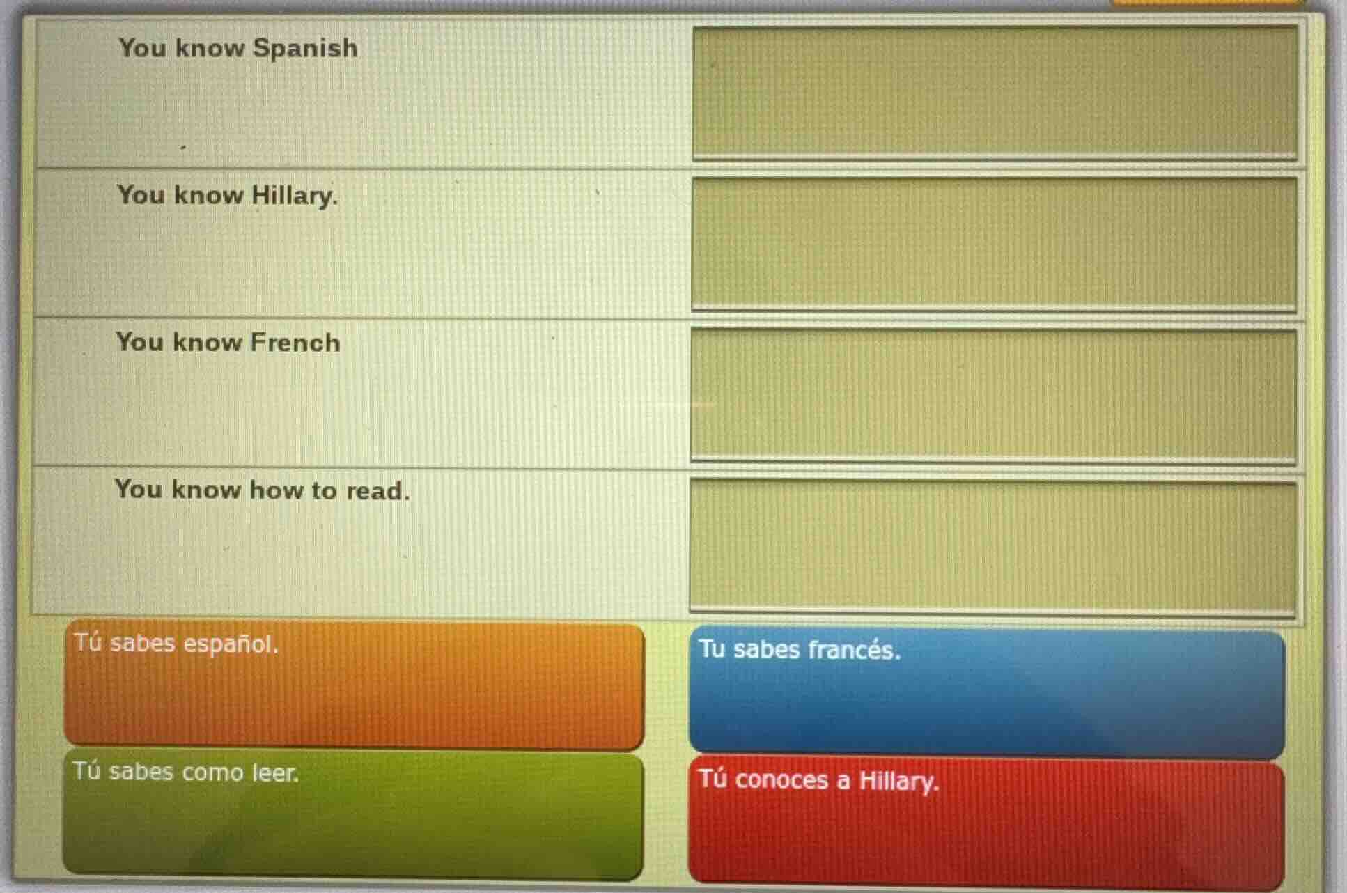 you know spanish you know hillary. you know french you know how to read…