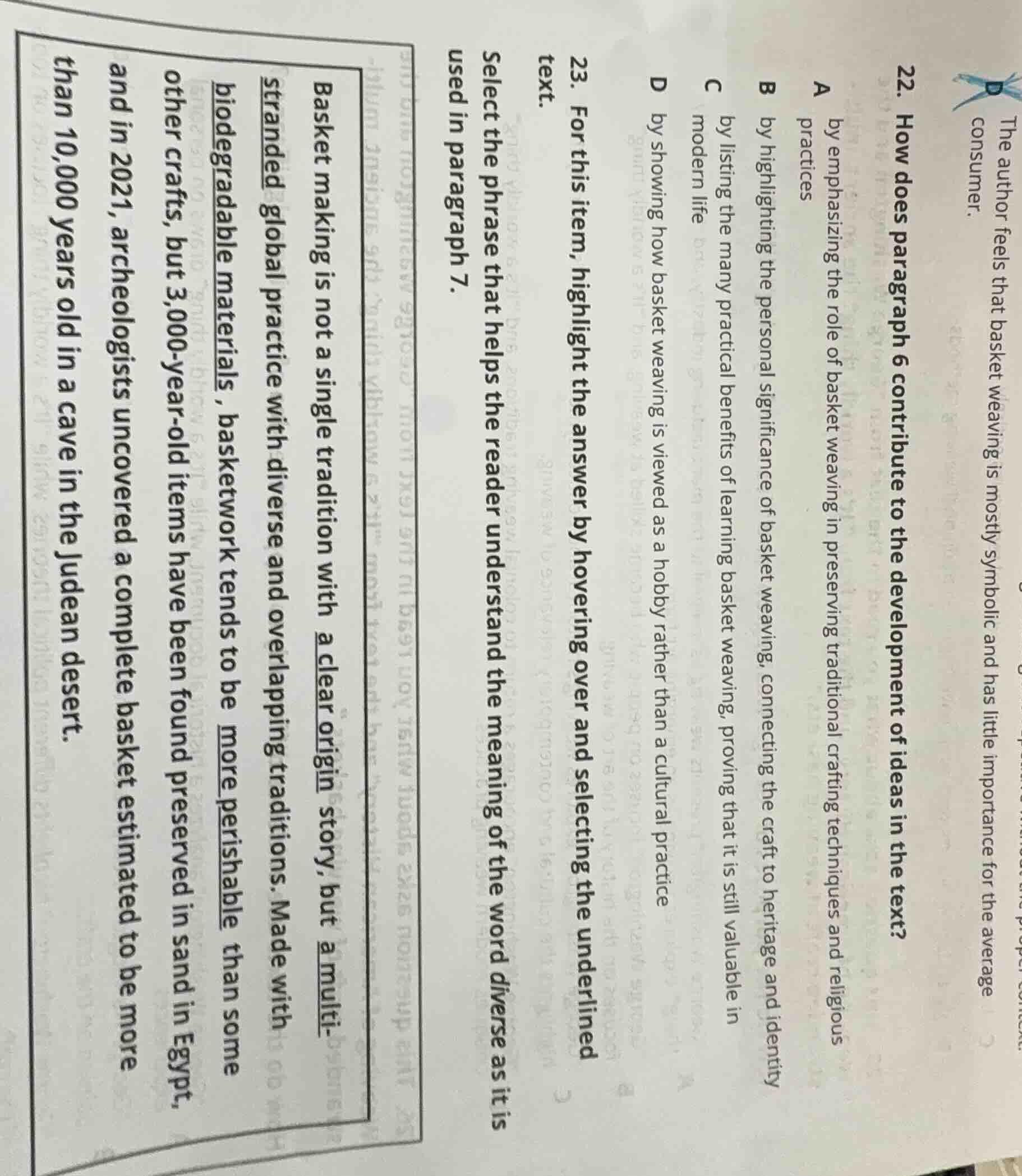 22. how does paragraph 6 contribute to the development of ideas in the …