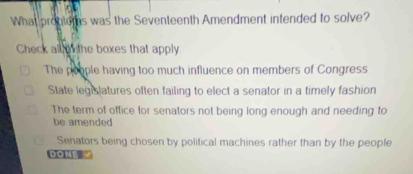 what problems was the seventeenth amendment intended to solve? check al…