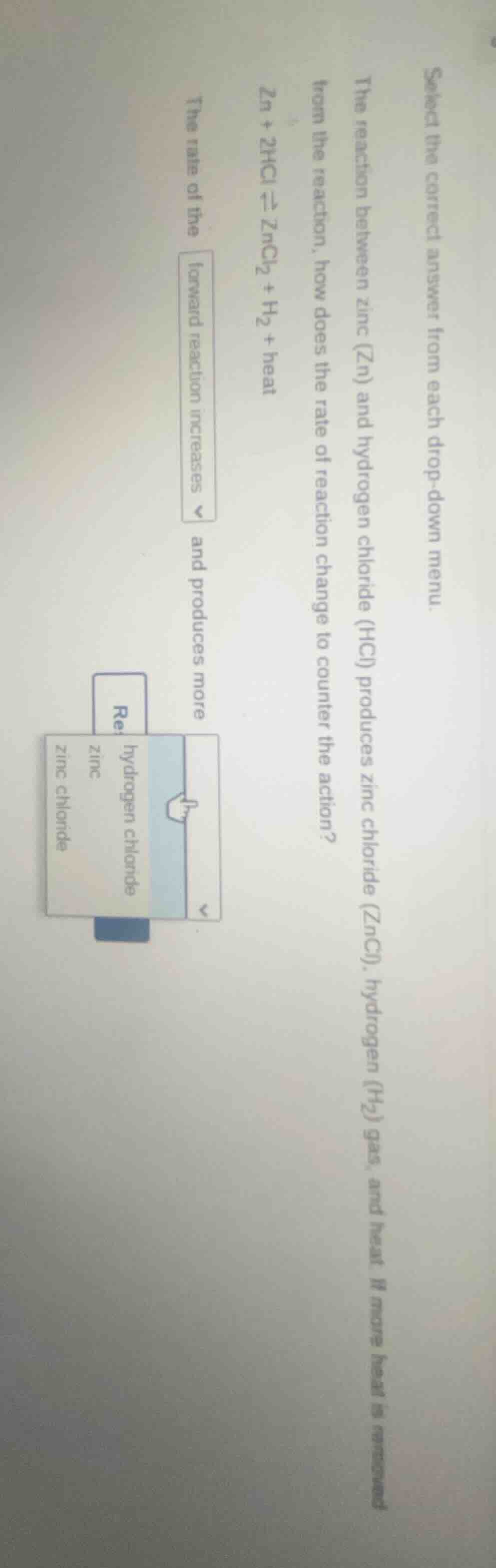 select the correct answer from each drop - down menu. the reaction betw…