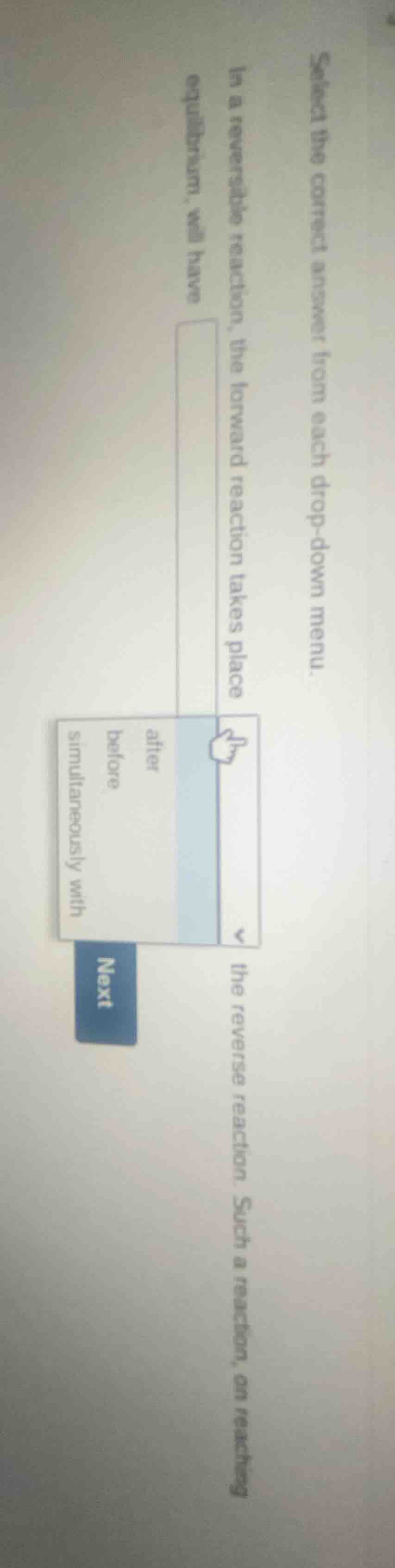 select the correct answer from each drop - down menu. in a reversible r…