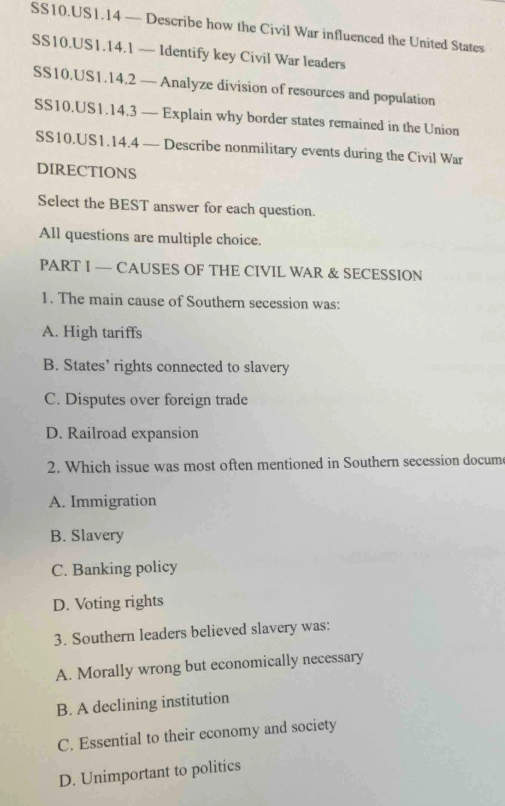 ss10.us1.14 — describe how the civil war influenced the united states s…
