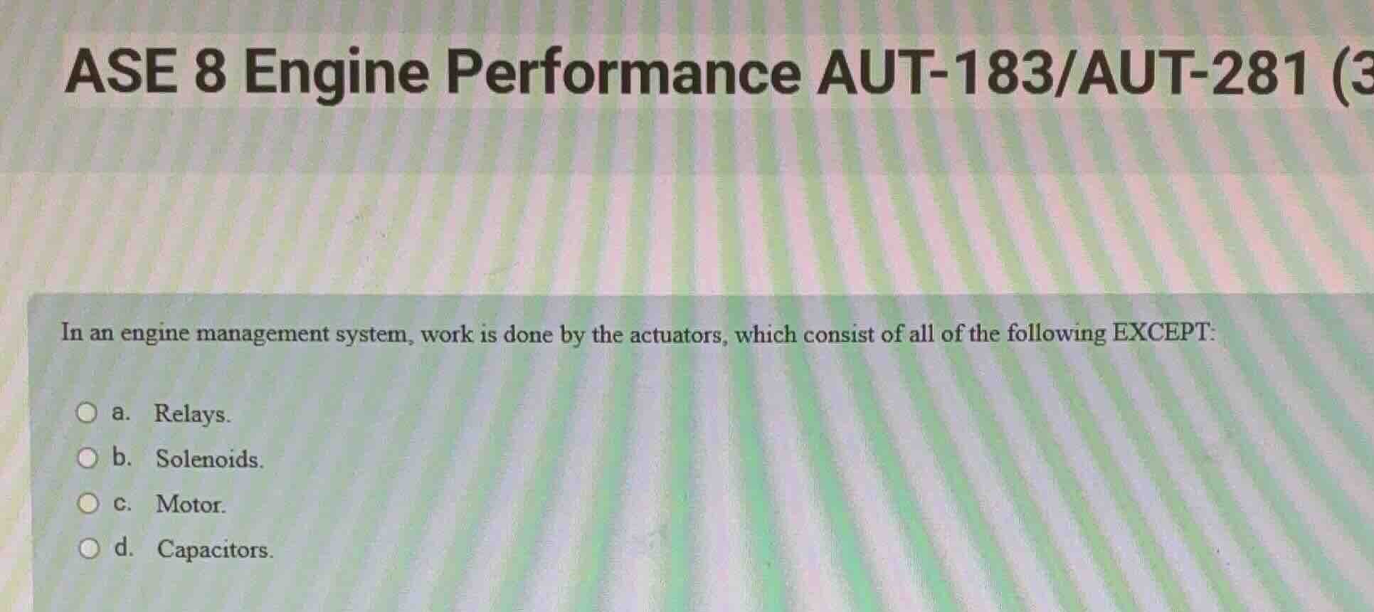 ase 8 engine performance aut-183/aut-281 (3 in an engine management sys…