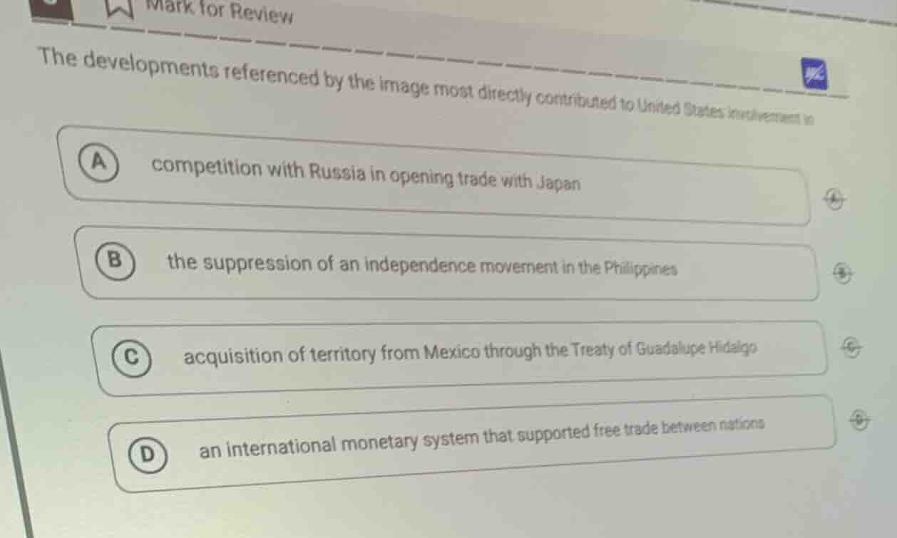 mark for review the developments referenced by the image most directly …