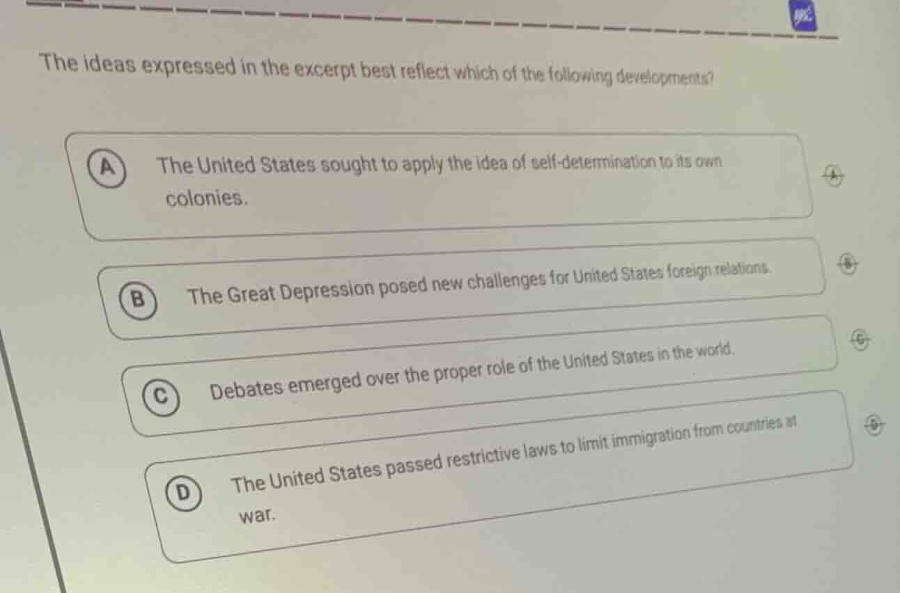 the ideas expressed in the excerpt best reflect which of the following …