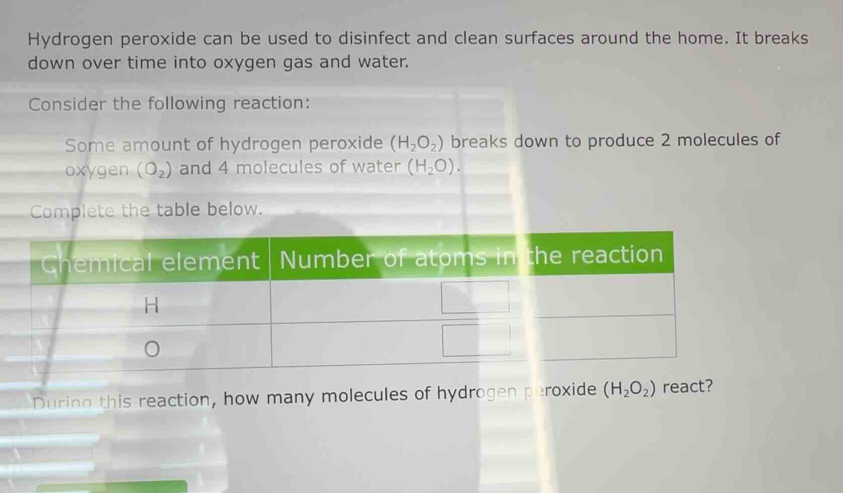 hydrogen peroxide can be used to disinfect and clean surfaces around th…