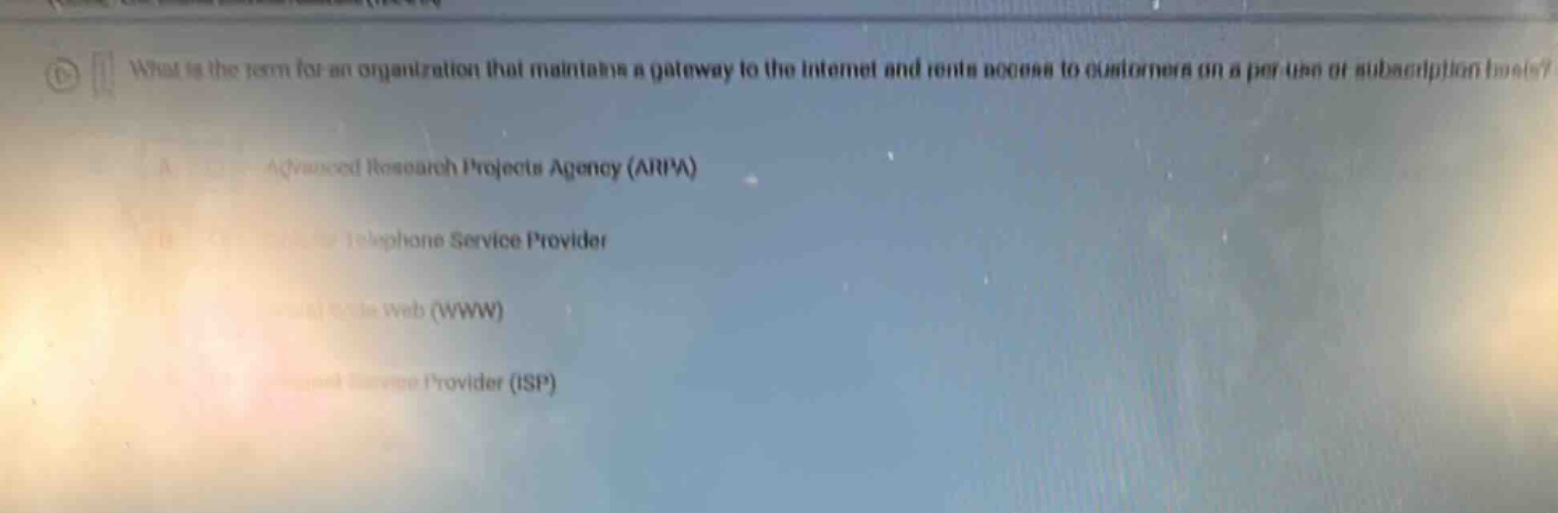 what is the term for an organization that maintains a gateway to the in…