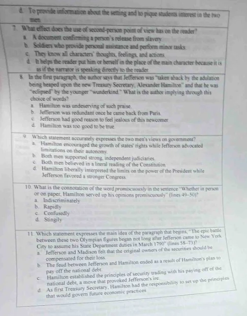 6 to provide information about the setting and to pique students intere…