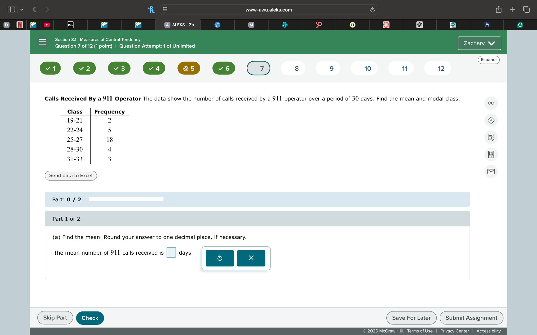 calls received by a 911 operator the data show the number of calls rece…